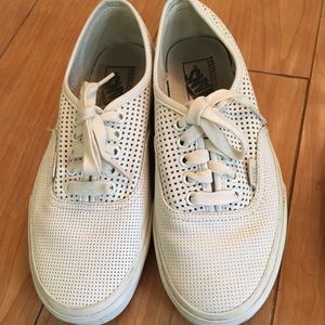 White Vans Perforated Trainers. Size 8